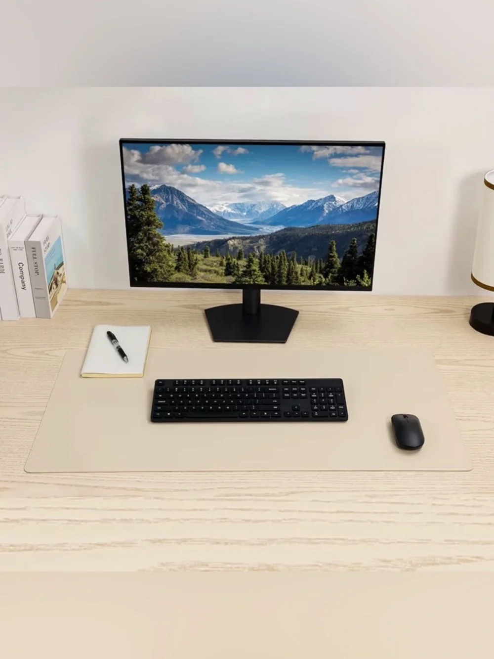 Wolaile | Big leather waterproof keyboard Desk Pad 36x17 inch Ivory White